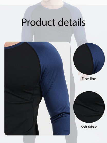 Men's Color Block Sports Shirts – Black color-block design – view 5