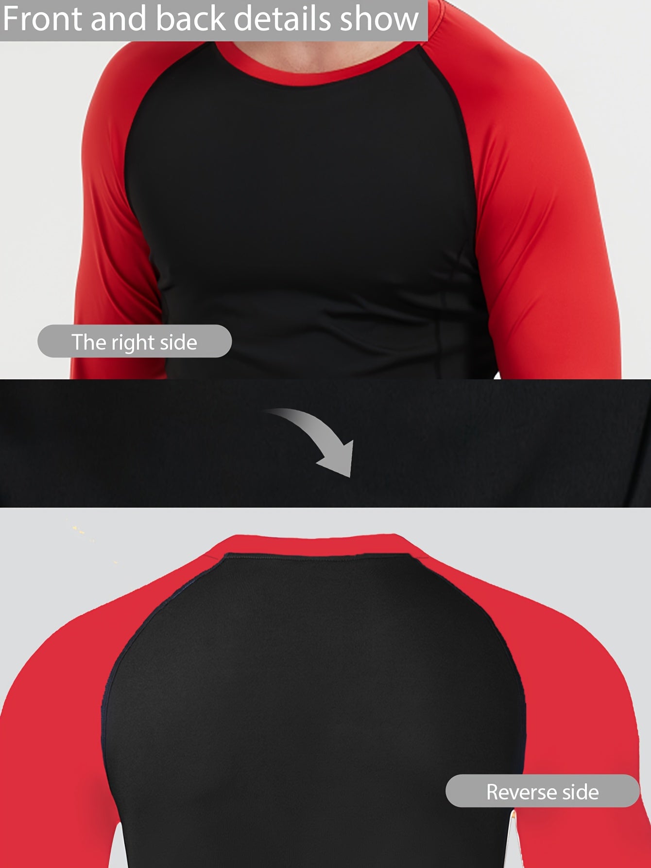 Men's Color Block Sports Shirts – Black color-block design – view 7