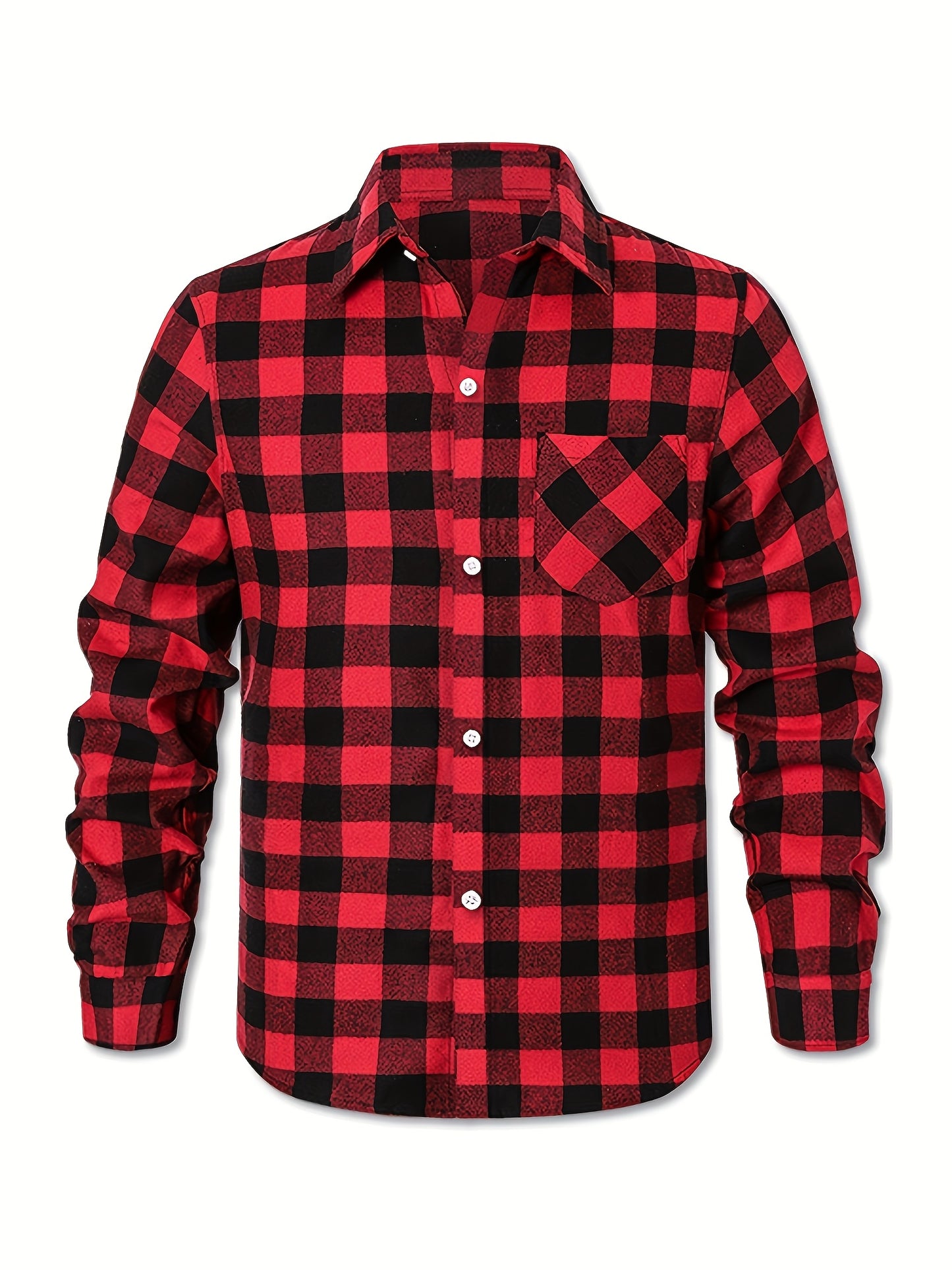 Men's Flannel Shirt Set – Buffalo check in black, green and orange-black – view 10