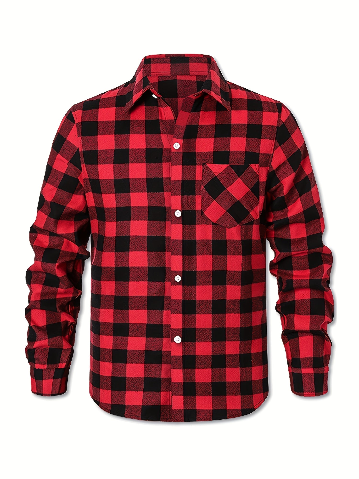 Men's Flannel Shirt Set – Buffalo check in black, green and orange-black – view 10
