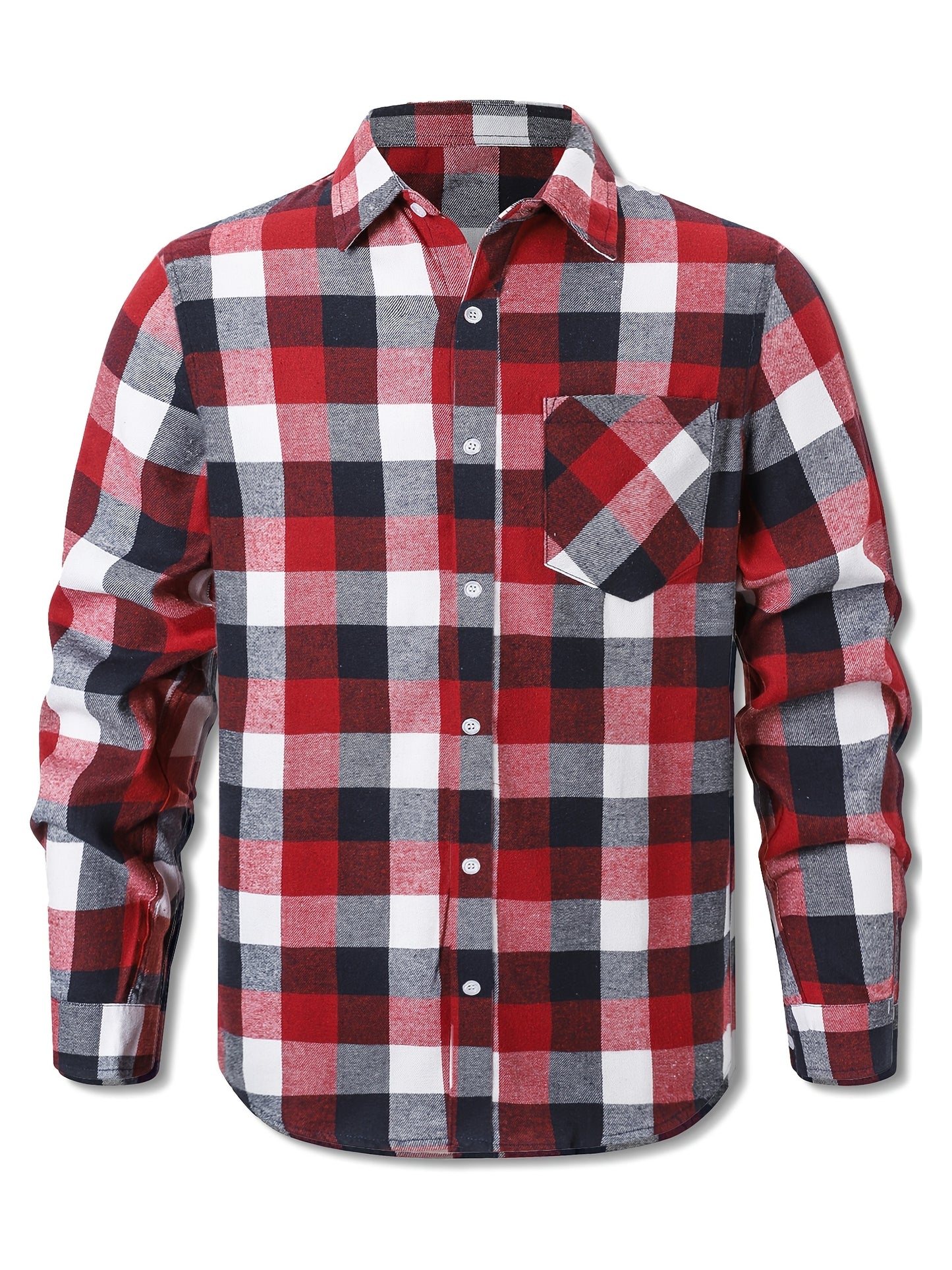 Men's Flannel Shirt Set – Buffalo check in black, green and orange-black – view 4