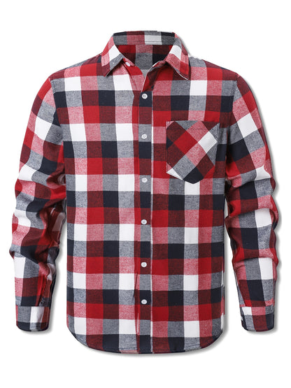 Men's Flannel Shirt Set – Buffalo check in black, green and orange-black – view 4