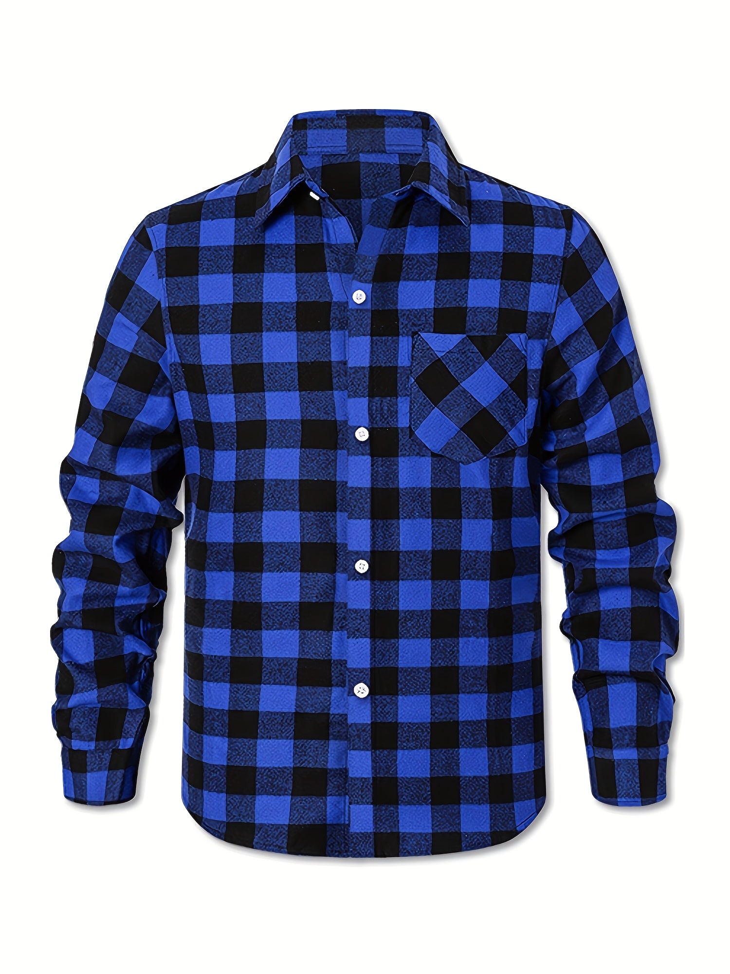 Men's Flannel Shirt Set – Buffalo check in black, green and orange-black – view 6