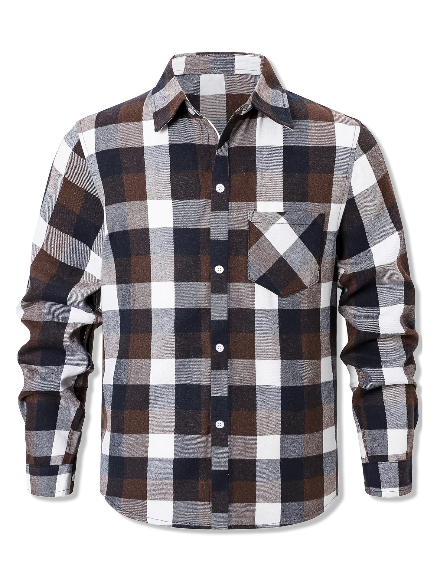 Men's Flannel Shirt Set – Buffalo check in black, green and orange-black – view 7