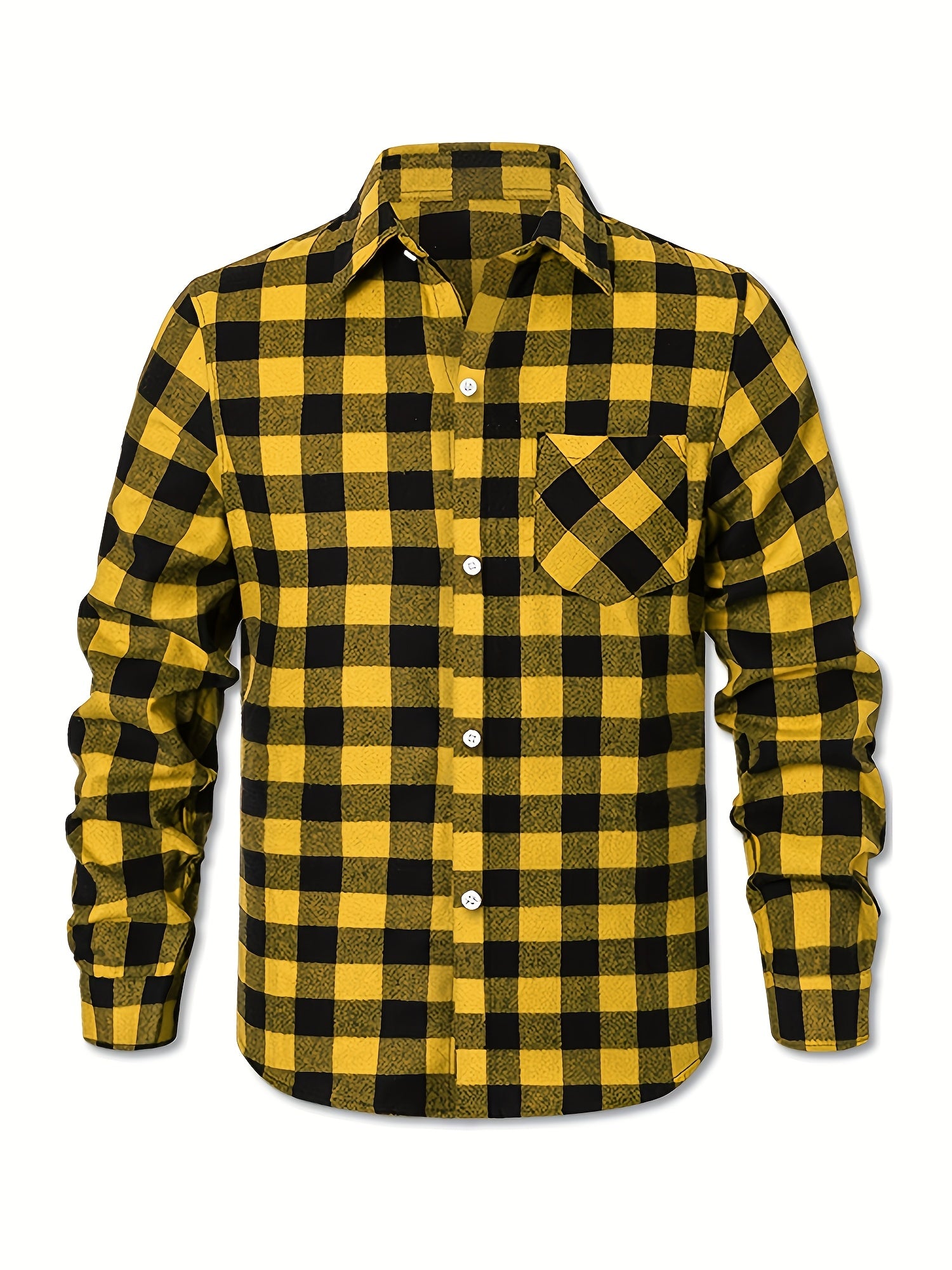 Men's Flannel Shirt Set – Buffalo check in black, green and orange-black – view 9