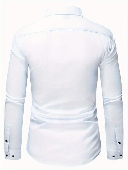 Men's Non Iron Dress Shirt – Solid black or white – view 10