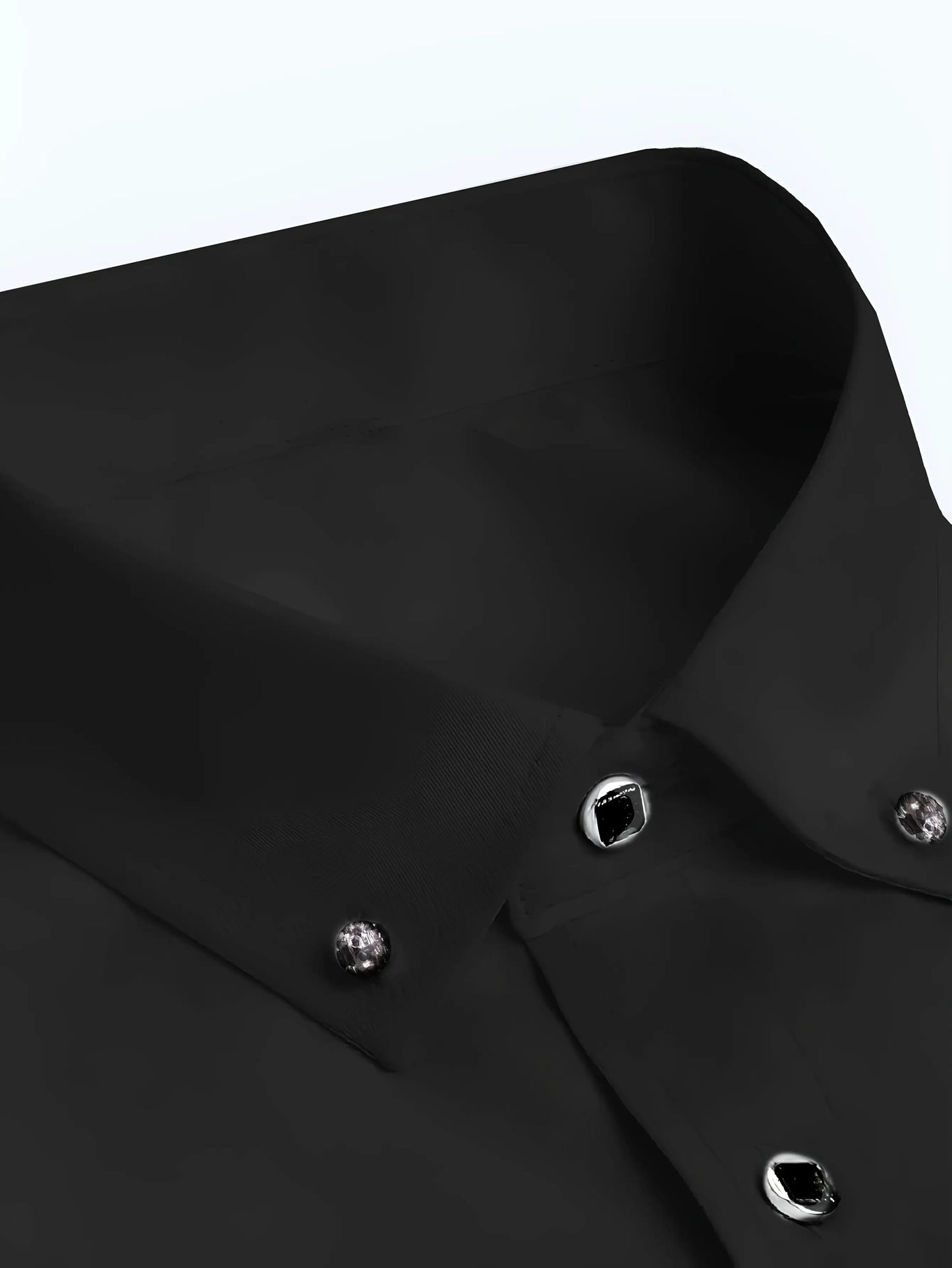 Men's Non Iron Dress Shirt – Solid black or white – view 2