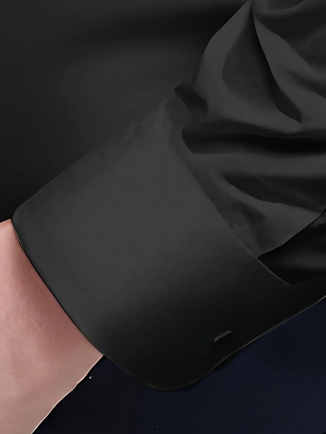 Men's Non Iron Dress Shirt – Solid black or white – view 7