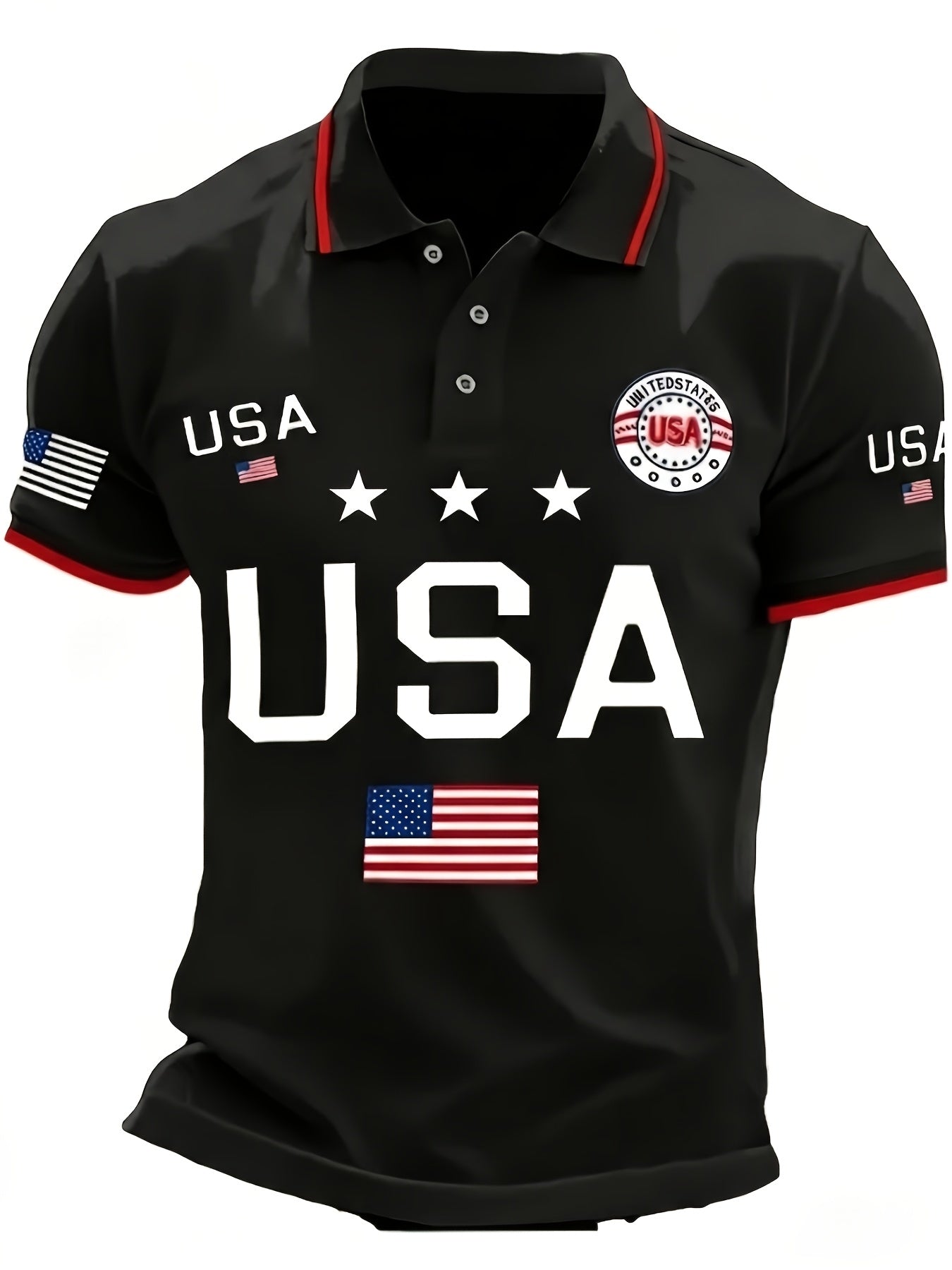 Men's Plus Size Polo Shirt – 250th anniversary random print – view 2