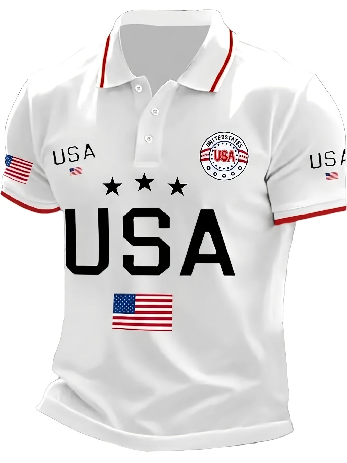 Men's Plus Size Polo Shirt – 250th anniversary random print – view 8