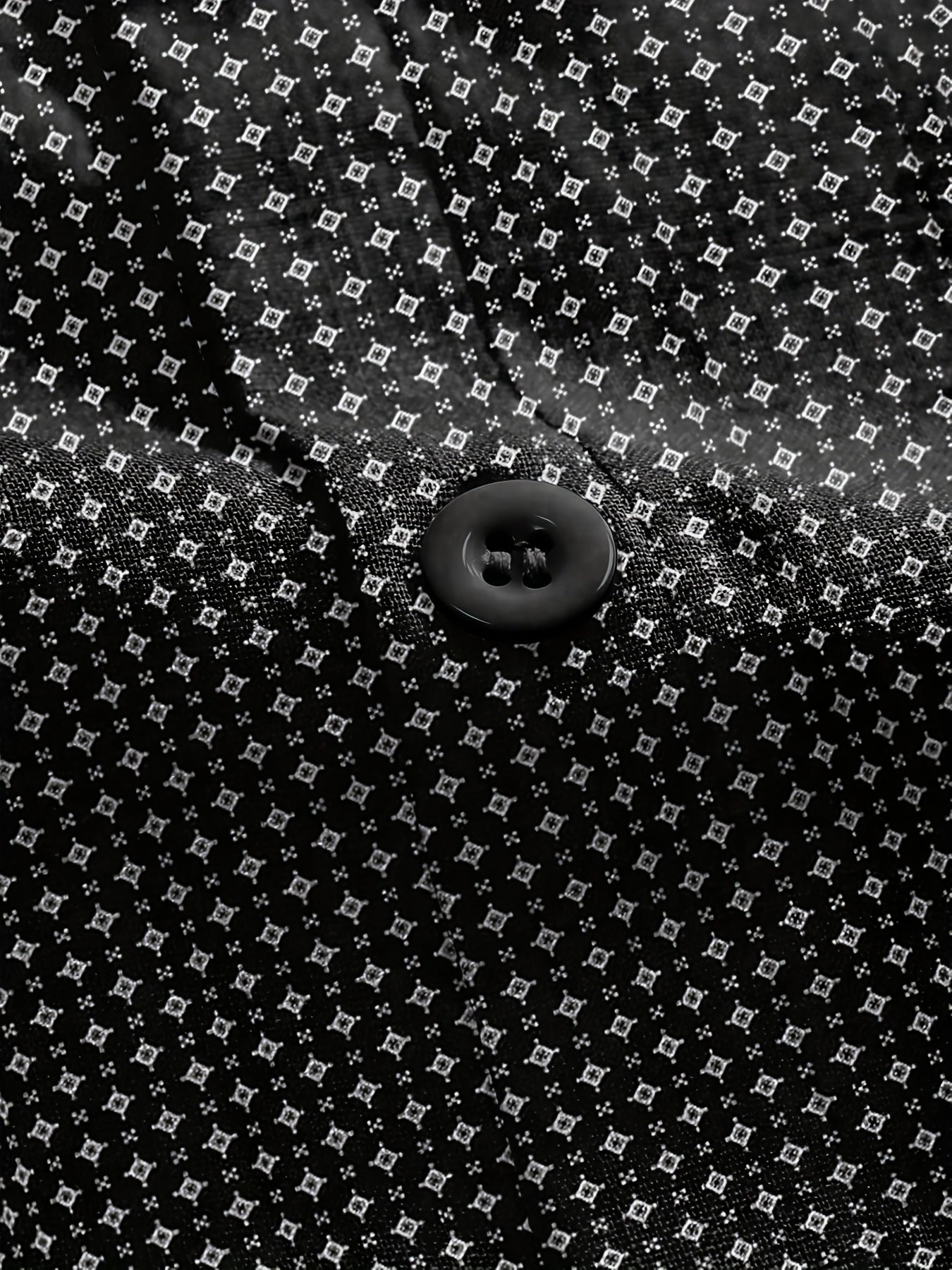 Men's Plus Size Geometric Shirt – Black and white geometric design – view 6