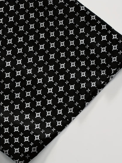 Men's Plus Size Geometric Shirt – Black and white geometric design – view 8