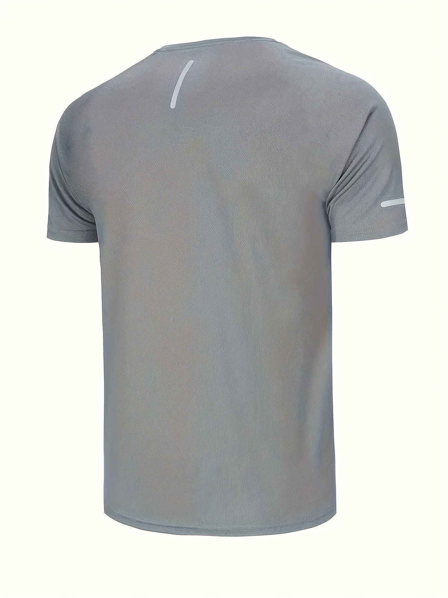 Men's Reflective Sports Shirts – Gray, navy and black with reflective stripes – view 8
