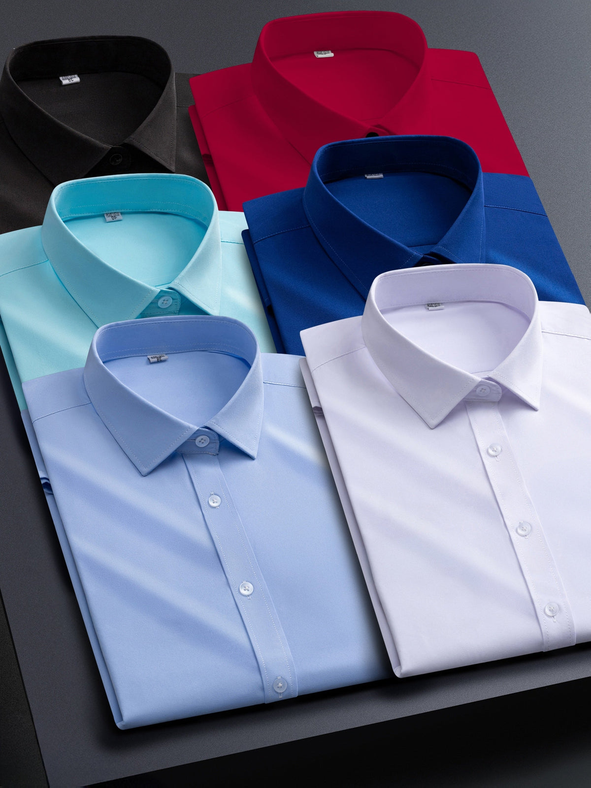 Men's solid long-sleeve button-up dress shirt – view 29