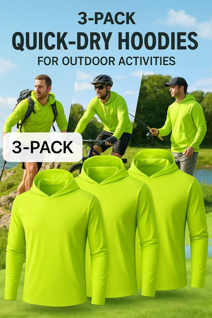 Men's UPF Hooded Shirts – Fluorescent yellow – view 10