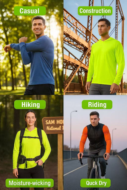 Men's UPF Hooded Shirts – Fluorescent yellow – view 14