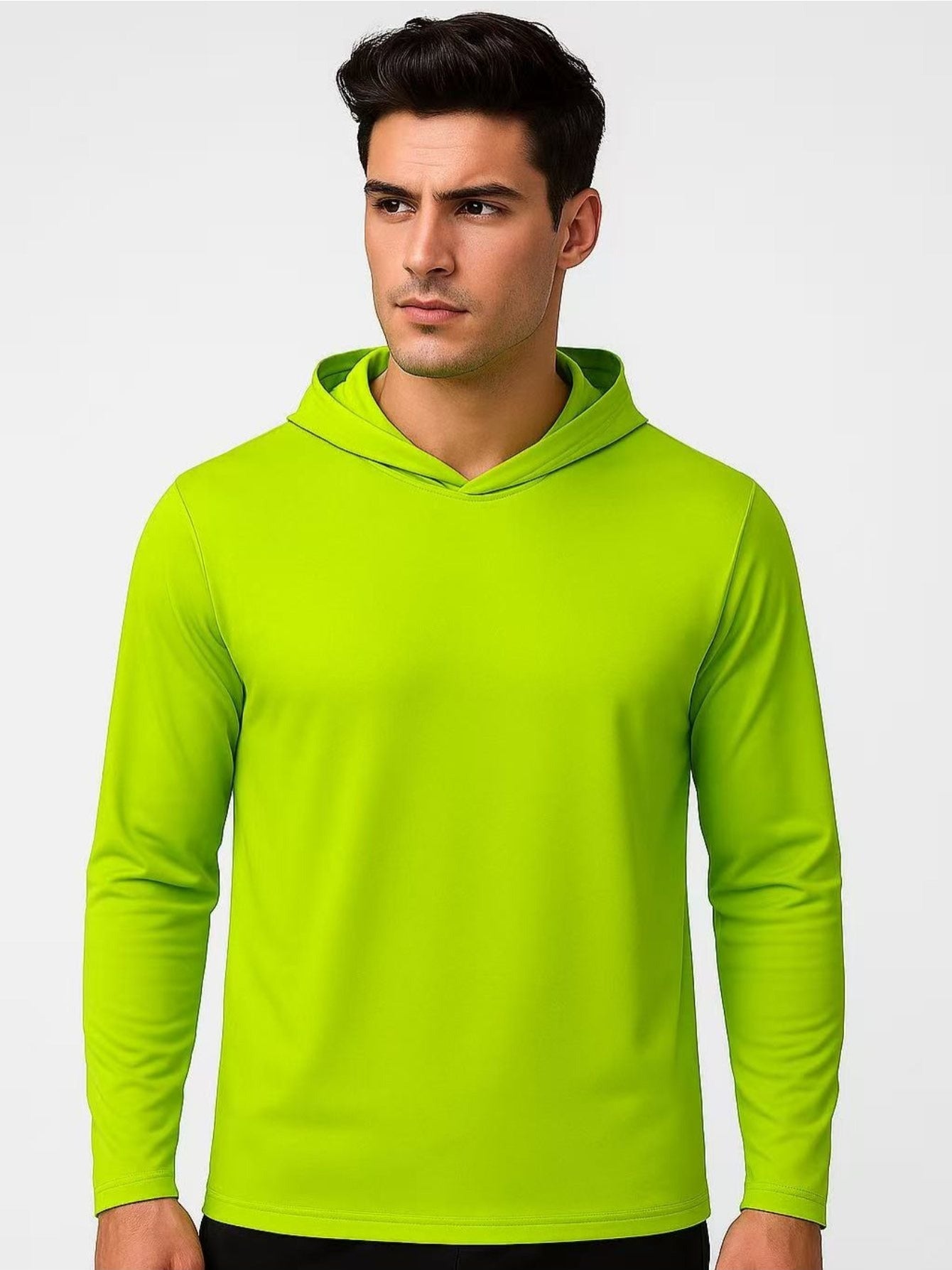 Men's UPF Hooded Shirts – Fluorescent yellow – view 4