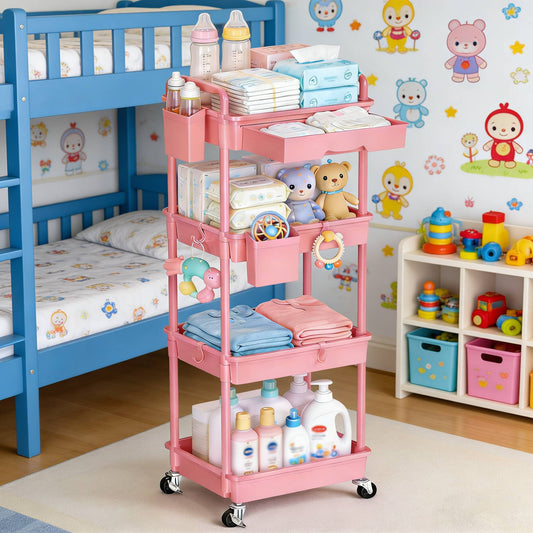 Nursery Storage Cart - Mobile 3-Tier Organizer – main product image
