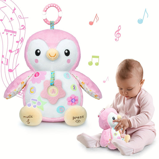 Penguin Baby Plush Toy with Rattle – Crinkle Sensory Soother – main product image