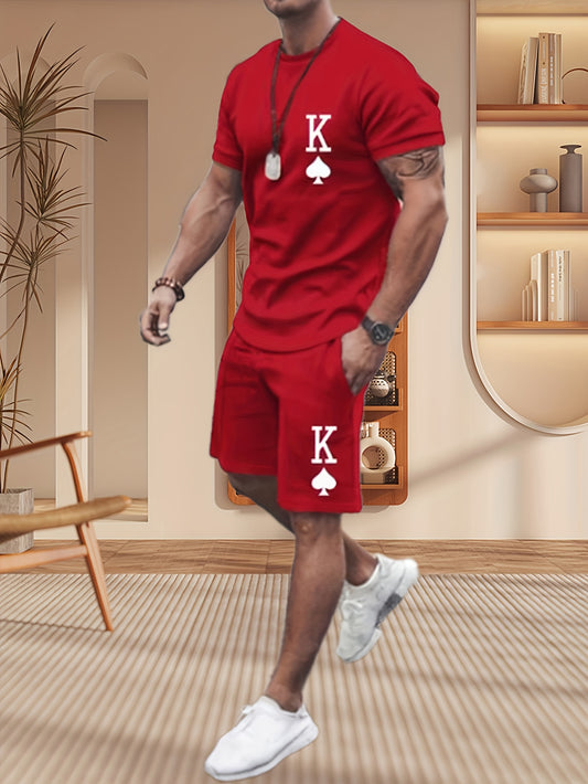 Red King Graphic Outfit Set - Playing Card Print – Red option – main product image