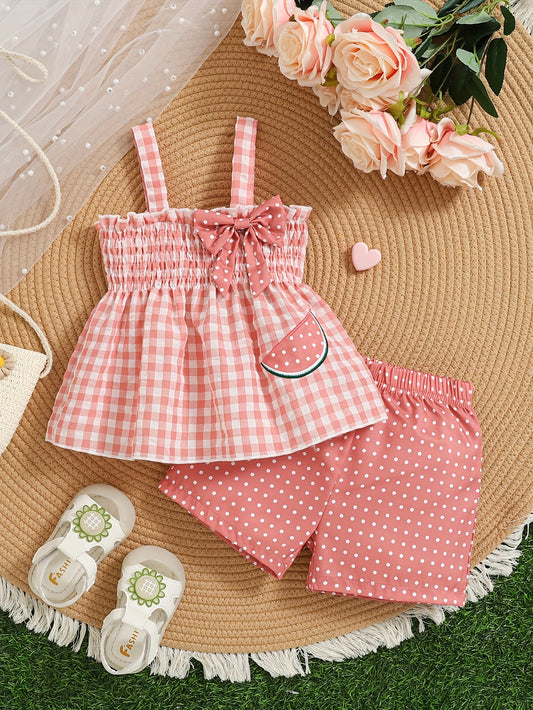 Toddler Girl Bow Detail Outfit Set - Spring – main product image