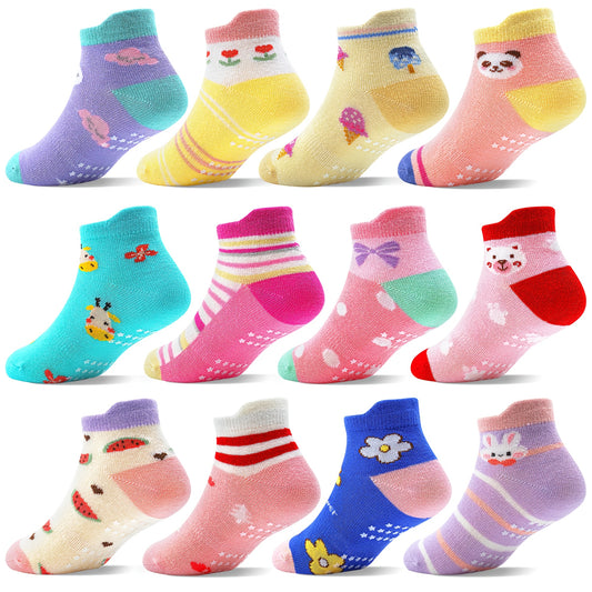 Toddler Non-Slip Walking Socks - 12-Pair Pack – main product image