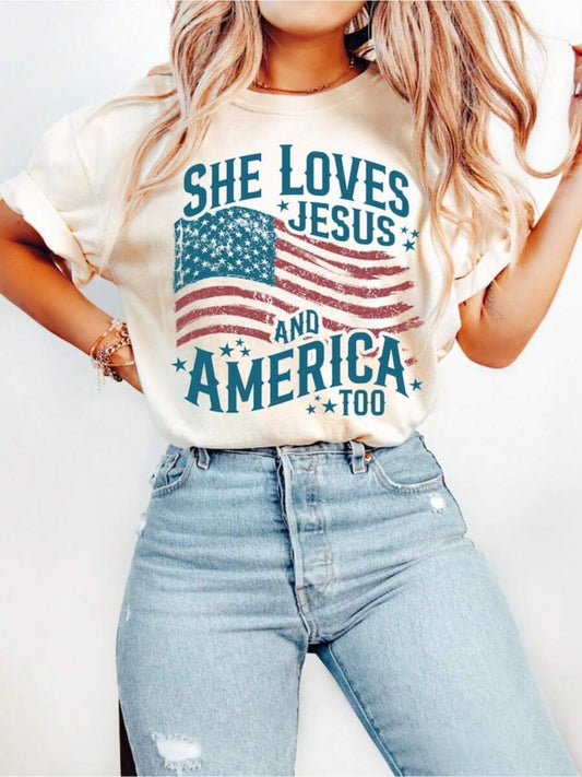 Unisex American Flag Performance Shirt - Short Sleeve – White option – main product image