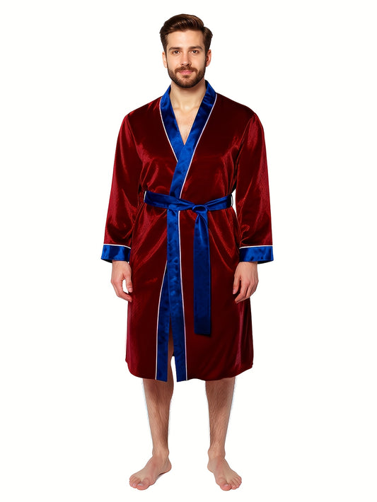 Unisex Colorblock Robe - V-Neck Long Sleeve – main product image