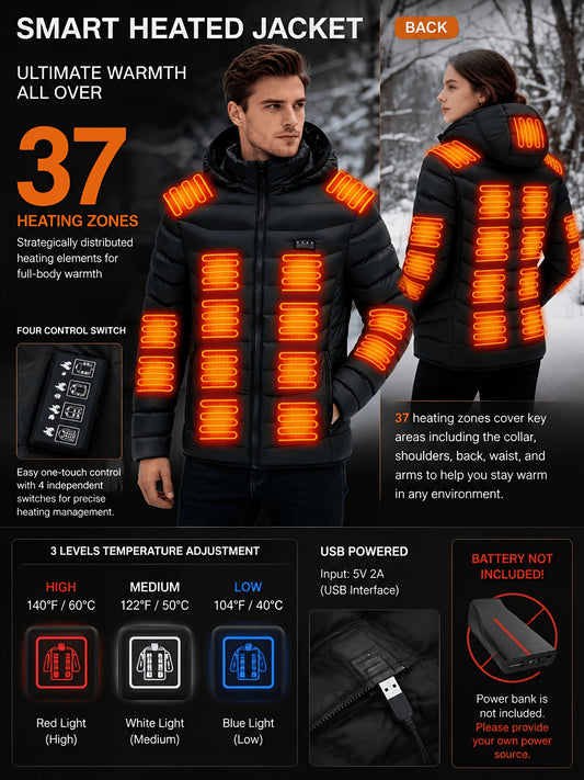 Unisex Heated Pullover Jacket – Black Colorway 42789 – Black option – main product image