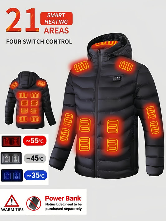 Unisex Heated Pullover Jacket – Sizes S–XXL – Black option – main product image