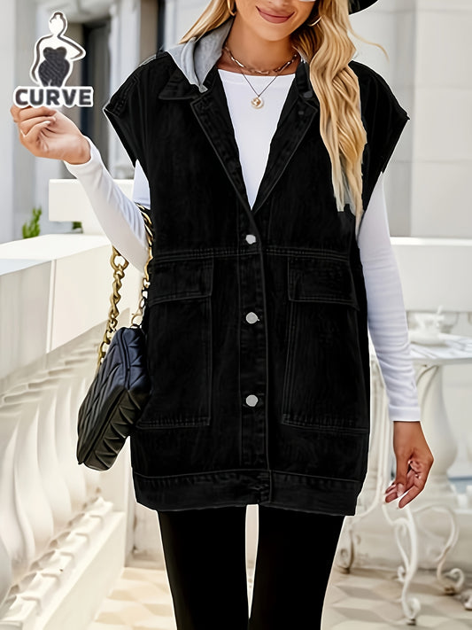 Unisex Jacket - Denim-Look Hooded – blue option – main product image