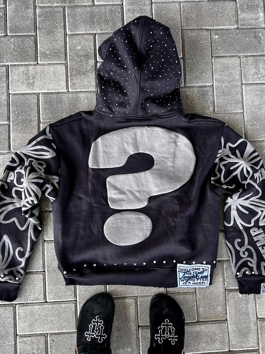 Unisex Relaxed Graphic Zip-Up Hoodie – Grey option – main product image