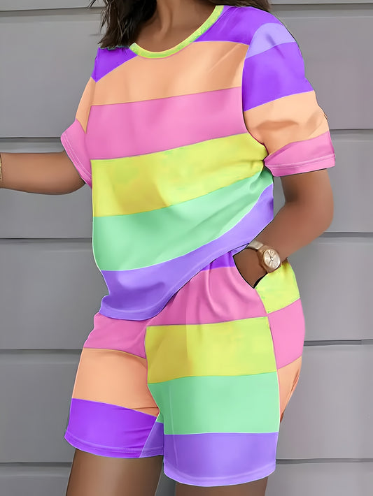 Unisex Shorts Outfit Set - Printed – Sizes 1XL–6XL – Purple option – main product image