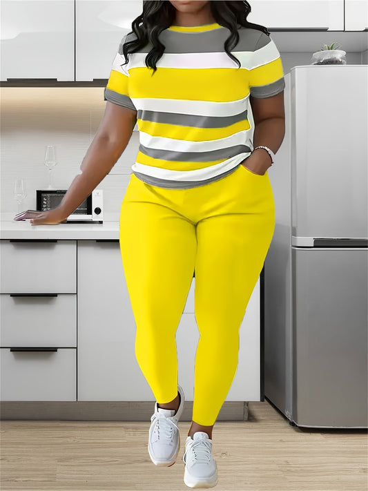 Unisex Two-Piece Outfit Set - Short Sleeve – Red / Yellow – Red option – main product image