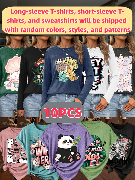 Women's 10-Pack Tops - Graphic Print – main product image