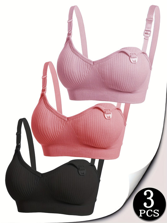 Women’s 3-Pack Nursing Bra - Breathable Daily Comfort – main product image