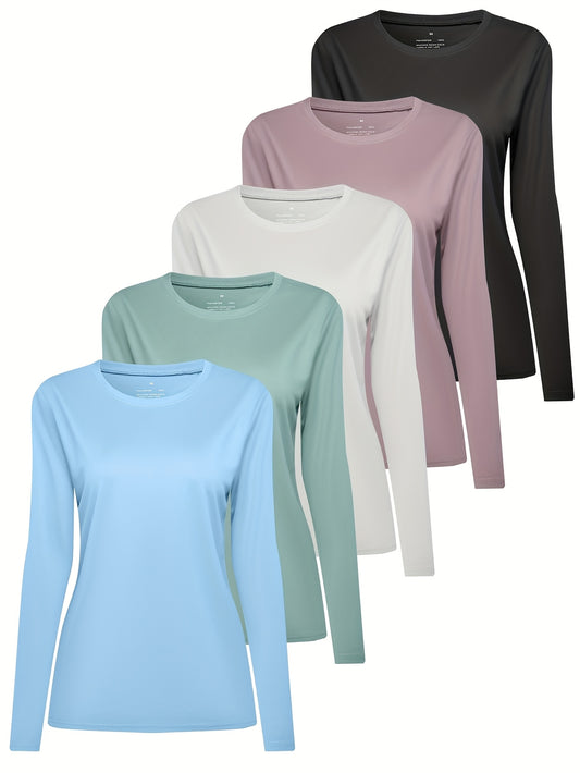 Women's 5-Pack Performance Shirts - Quick-Dry Long Sleeve Multipack – main product image