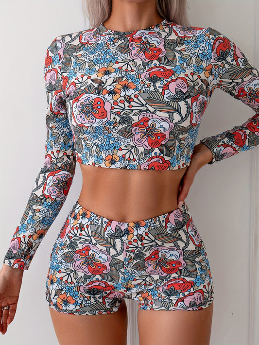 Women's Bikini Set - Floral Print Scoop Neck – main product image