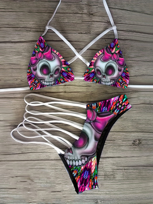 Women's Bikini Set - Skull Print Classic Neckline – main product image