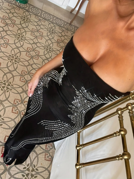 Women's Black Solid Bodycon Dress – Black option – main product image