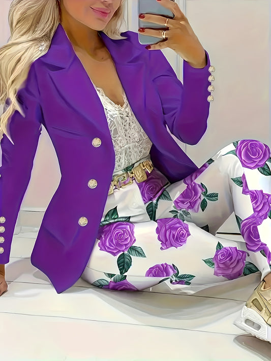 Women's Blazer Pantsuit Set - Business Printed Style 82 – main product image