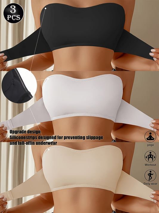 Women's Bra Multipack – Women's Strapless Wireless Bras 3-Pack - Padded – main product image