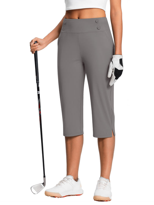 Women's Capri Pants - High Waist Relaxed fit – White option – main product image