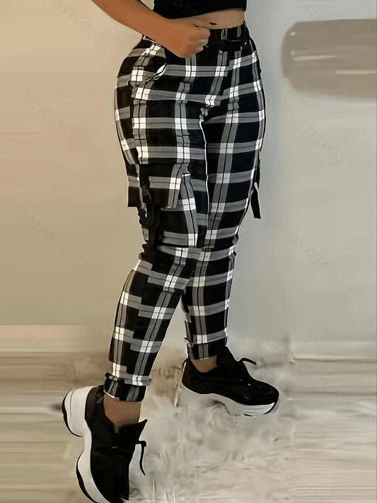 Women's Cargo Pants - High Waist Slim fit 59 – Black option – main product image