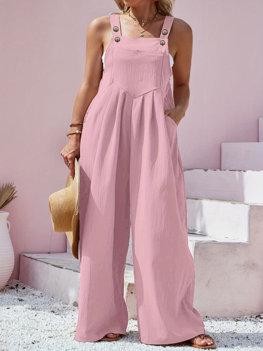 Women's Casual Jumpsuit - Black Button Detail – main product image