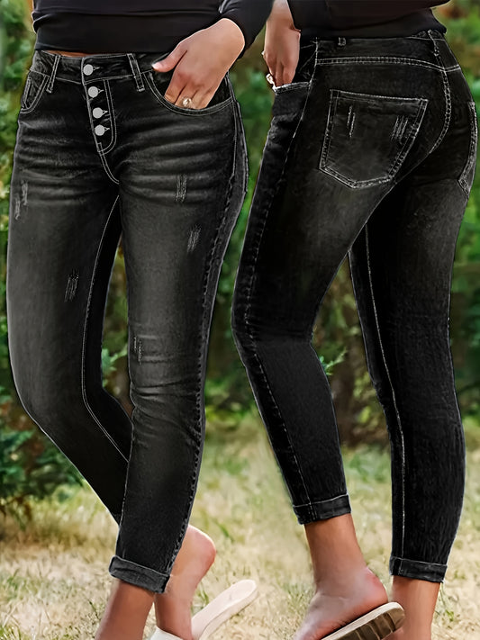 Women's Casual Pants - High Waist – Sea Blue / Black – Blue option – main product image