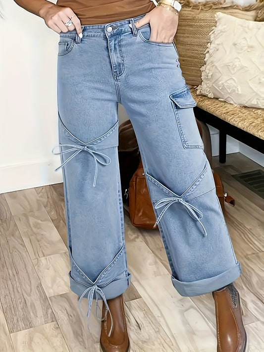 Women's Casual Pants - Pocket Detail – Light Cyan – main product image