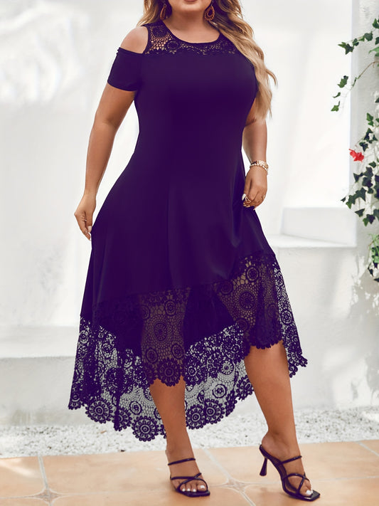Women's Colorblock Casual Dress - Ruffle – Black option – main product image