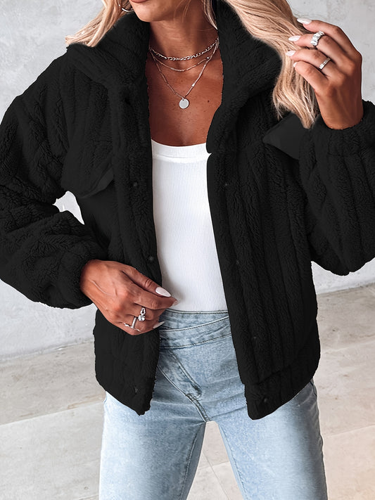 Women's Cozy Button-Front Blazer – Pink option – main product image