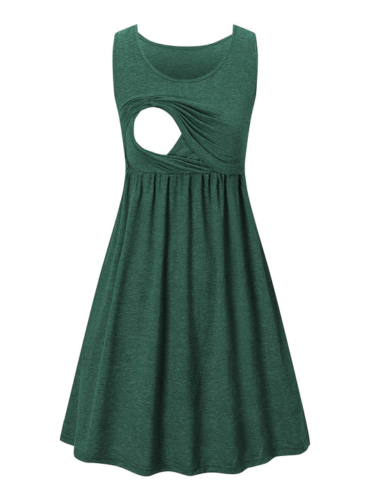 Women's Crimson A-Line Dress - Sleeveless – main product image